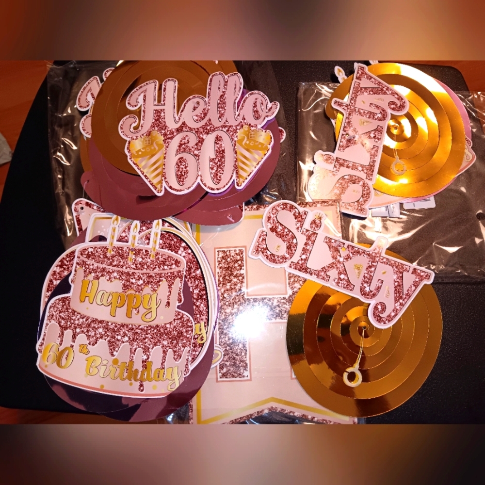 60th B. Day Party Decoration Set